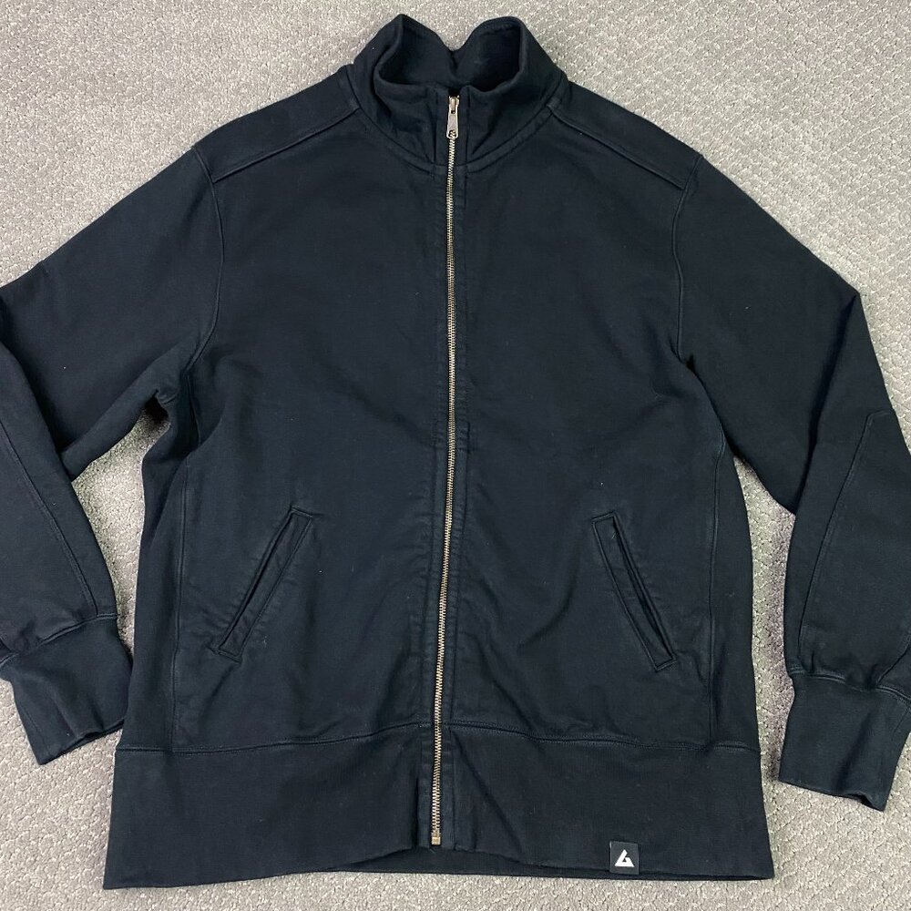 American Giant Moto Full Zip Jacket Sweater Sweatshirt Mens XL Black Heavyweight